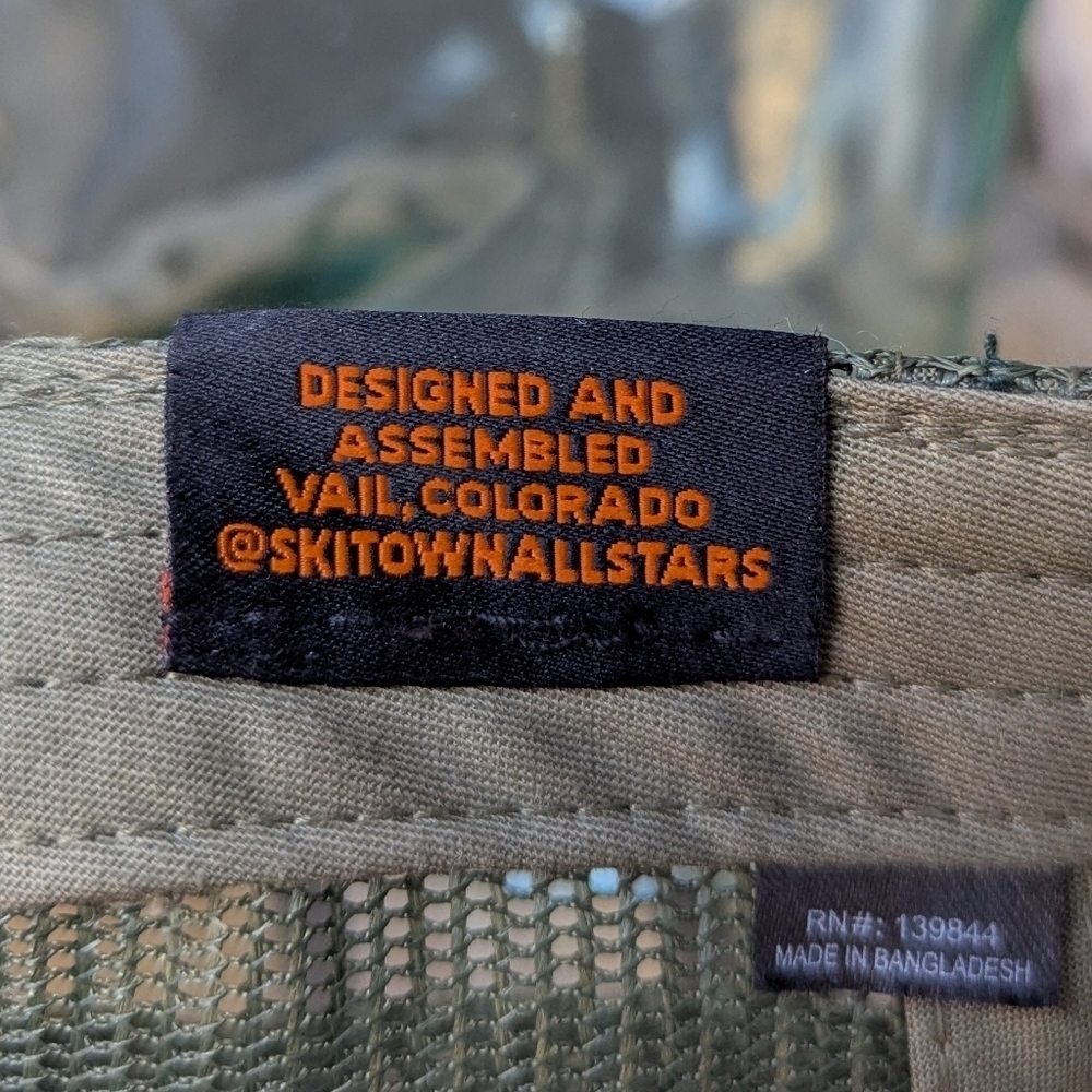 Nwot Ski Town All-Stars Lil Ripper Trucker Hat Camo Flame Orange — image 8 of 8